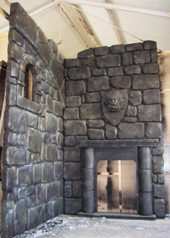 castle scenery prop decoration fireplace mediaeval theme 