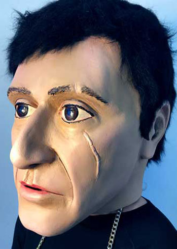 scarface big head gangster carnival paper mache mask makers Tentacle Studio