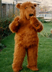 mascot bear costume made from faux fur, lightweight plastic boning and plastazote for a promotional campaign