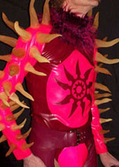 rubber  latex stiltwalker spikes fetish