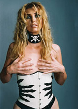 latex rubber corset with skeleton hands