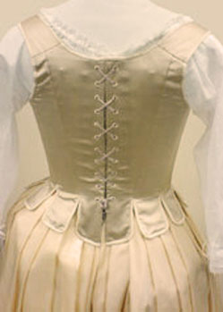 historical opera corset satin and vintage lace