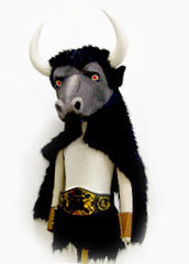 bull minotaur mask head animal fur headdress