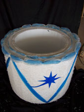 jump out of cake packed giant prop