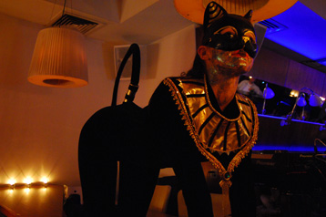 theatre costume Egyptian Bastet gold cat mask event