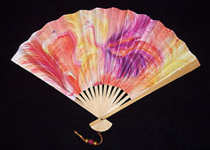 flamingo design paper decorative fan