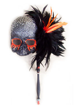 skull mask Swarovski crystals goth