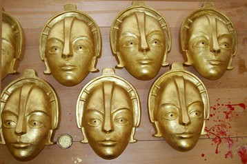 metropolis film mask gold robot