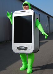 mobile phone telephone kostume mascot