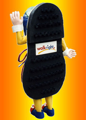 Mascot costume for Walkright shoes by Tentacle Studio