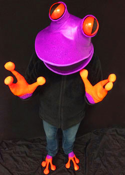 purple toad costume mask made by Tentacle Studio