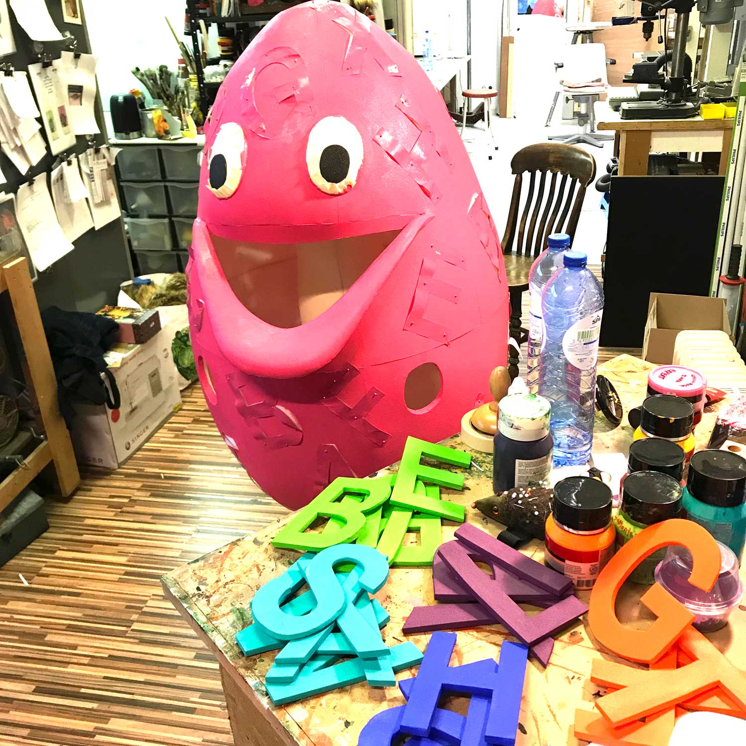 Alphabet mascot theatre custom costume maker Tentacle Studio