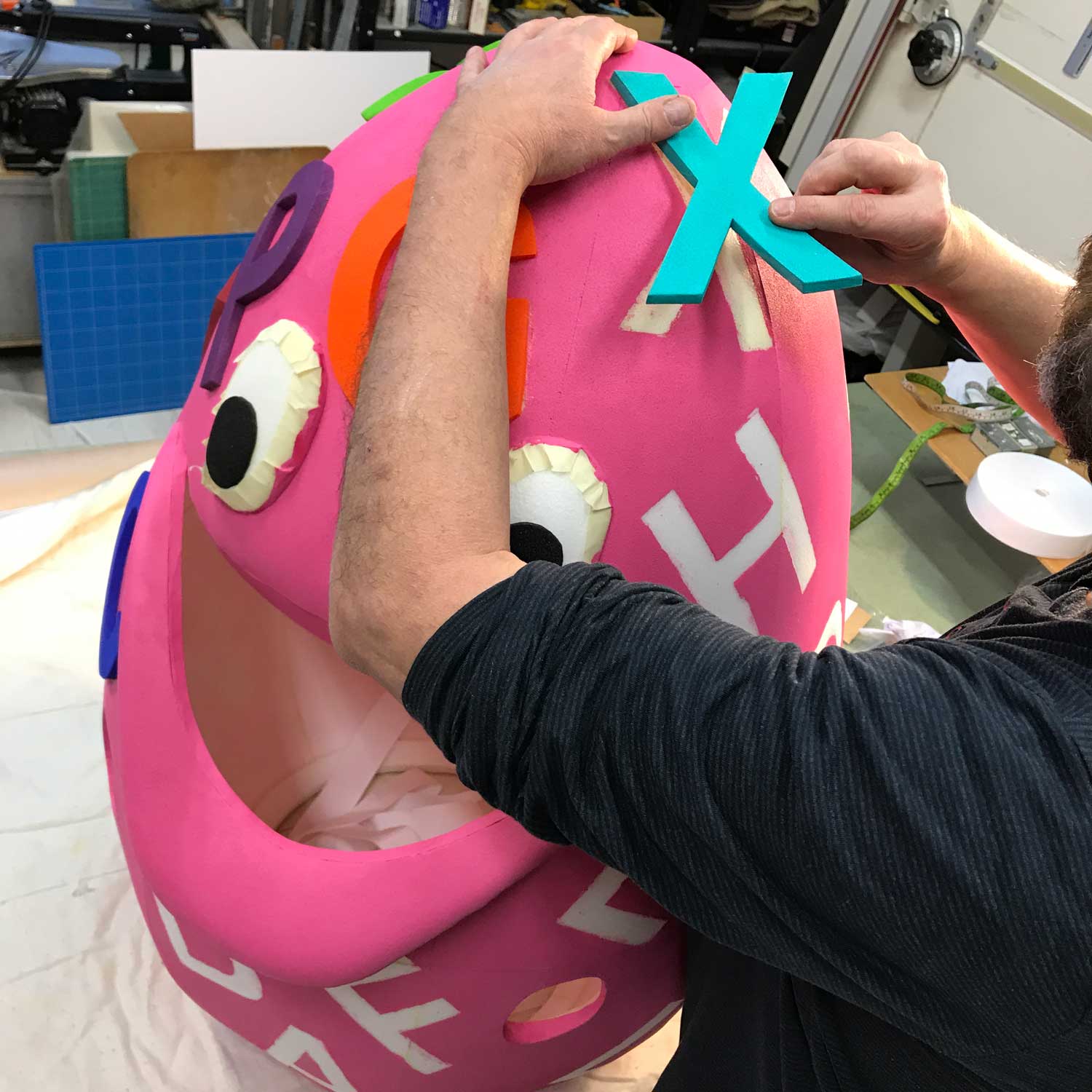 Alphabet mascot theatre custom costume maker Tentacle Studio