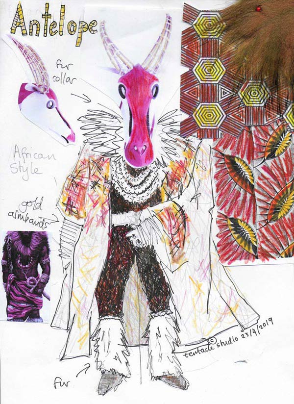 Antelope-springbok--kostuum-costume-masked singer designer ontwerper Tentacle Studio