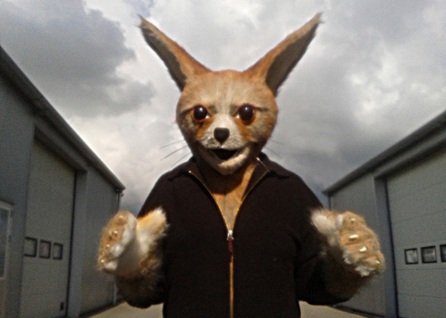 Fenec fox head fur realistic animal mask head