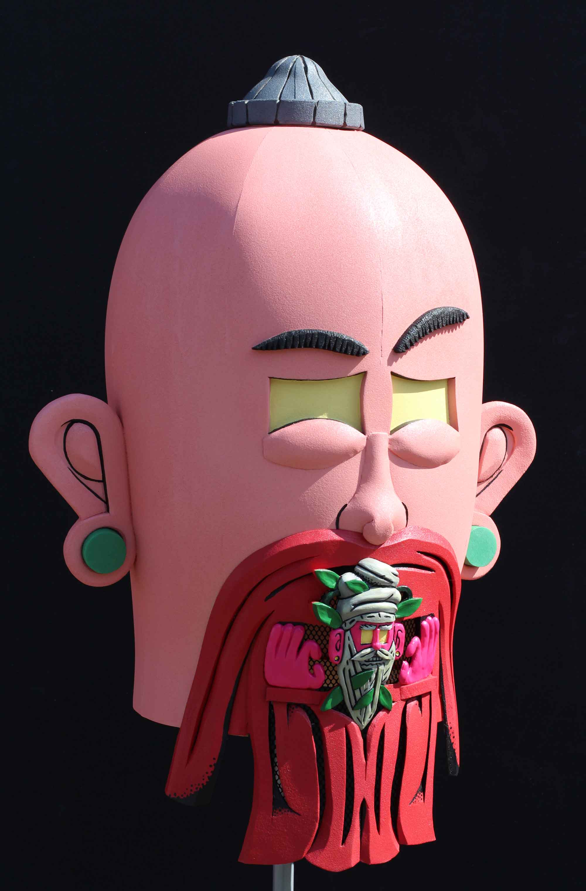 Comic Cartoon DJ head custom mask maker Tentacle Studio