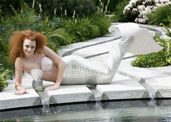 mermaid costume chelsea flower show 2011 homebase