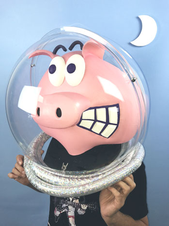 moonpig prop costume pig mask makers space helmet