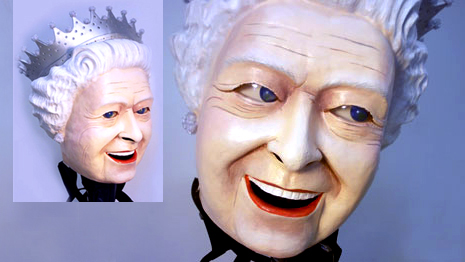 queen Elizabeth big head portrait sculpture