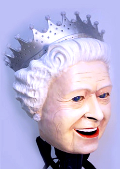  Queen elizabeth big paper mache head portrait 