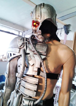 Terminator silver robot armour costume 