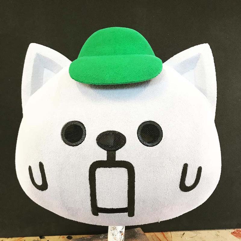 Custom dj cat head helmet made by Tentacle Studio