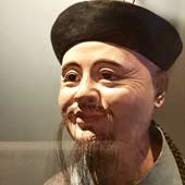 old chinese portrait statue man male 
