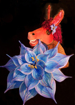 funny donkey head Bottom mask giant flower Midsummer decoration props