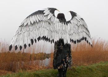 large white eagle wings cruelty free made by Tentacle Studio