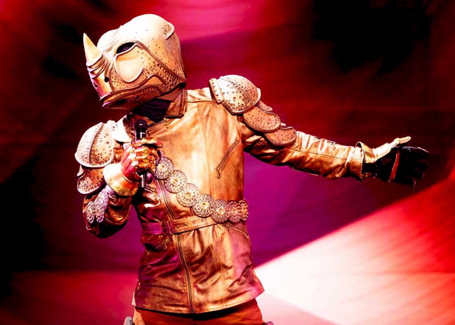 rhino neushoorn kostuum masker mask costume singer Nederland Tentacle Studio