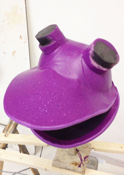 purple frog head  made by Tentacle Studio