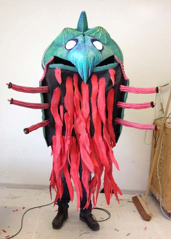sea monster creature costume handmade squid shell