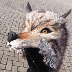 realistic wolf head masquerade mask adult handmade