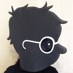 silhouette style mask Big heads mask Oxfam