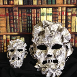 writer paper hand made custom mask mache 